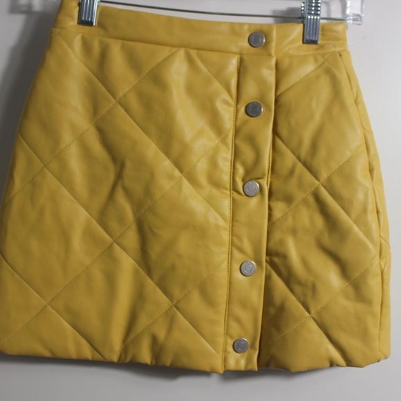 Yellow Quilted Kids Skirt - Picture 2 of 13